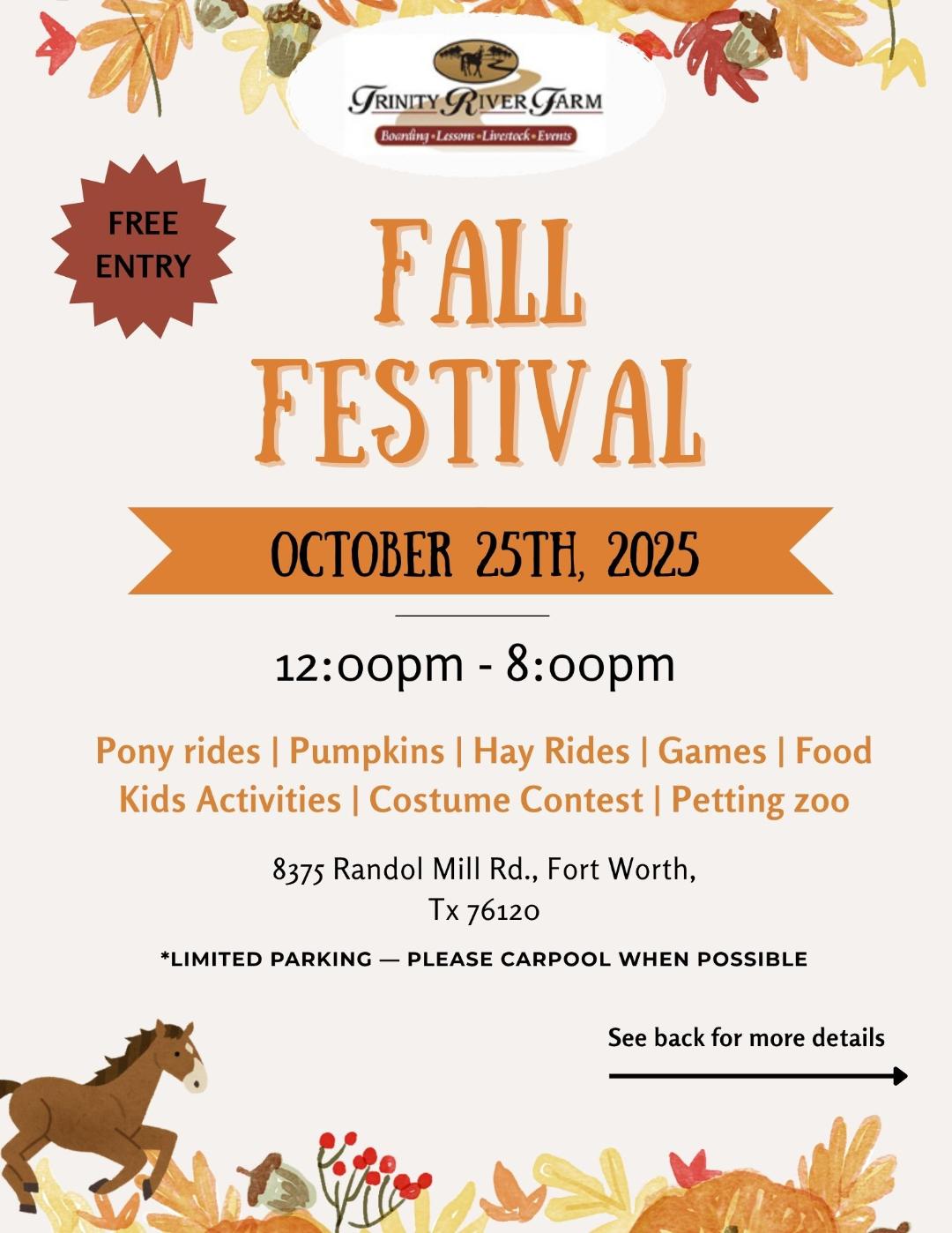 Fall Festival at the Farm flyer, October 25, 2025